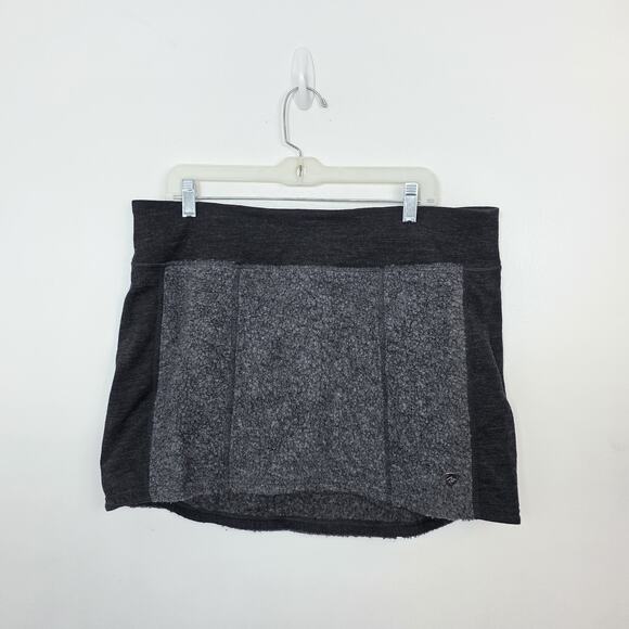 Kuhl Grey Wool Blend Fleece Outdoor Warm Hiking Kozet Mini Skirt Size XL - Picture 1 of 9